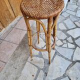 Vintage rattan stool