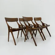 Set of 4 vintage Danish dining chairs by Hovmand Olsen for Mogens Kold, 1960s