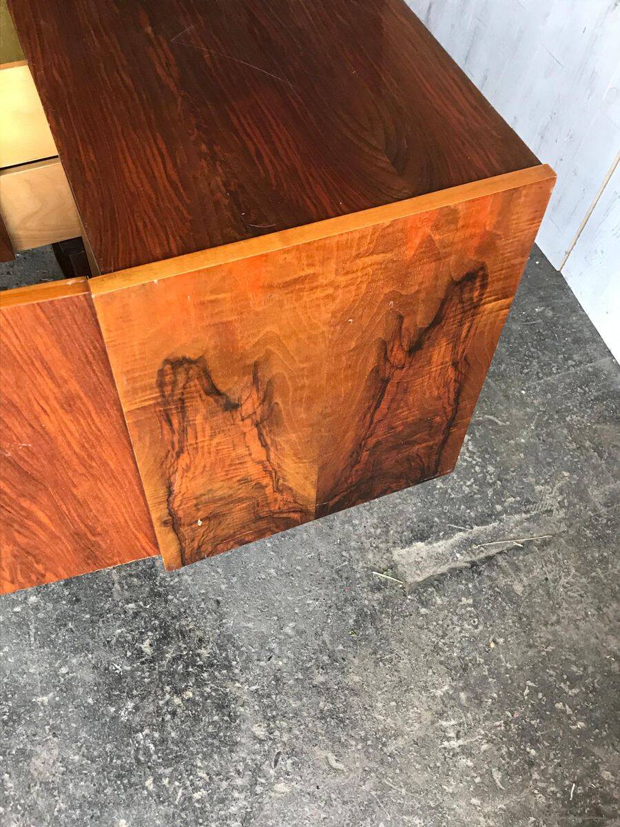 Vintage 1960s enfilade from Prague in brown wood, with 4 drawers and 1 door, Mid-Century style.