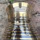 Gilded glass vase signed Fains – France, circa 1950