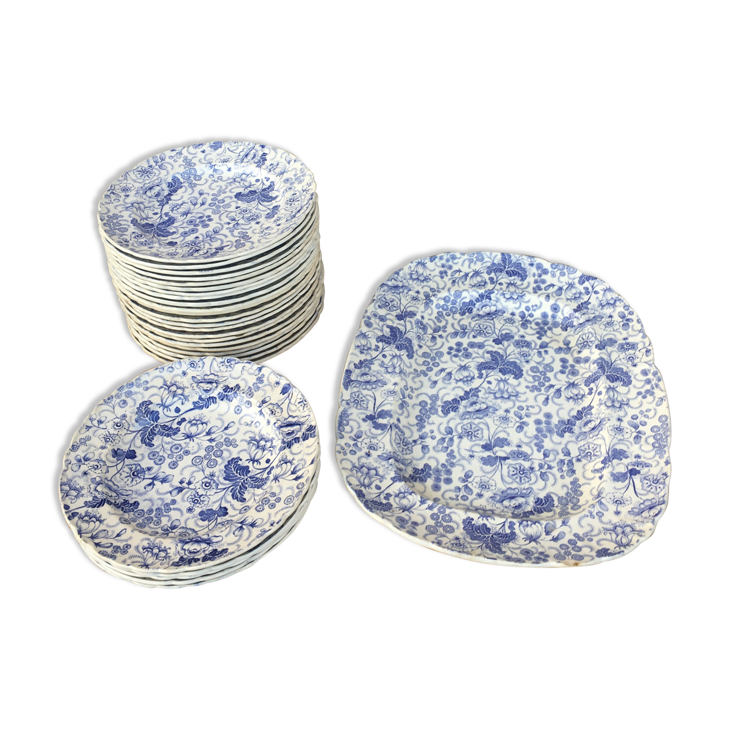 Table service - "Tapestry" - Johnston & Old man - burgundy ceramics