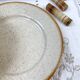 8 Small plates in speckled stoneware Tulowice mid century 20th