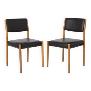 Paire de chaises vintage - simili cuir