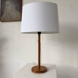 Lampe de table bois chêne années 70