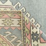 4x7 Oushak Light Green Oriental Vintage Rug, 128x206Cm