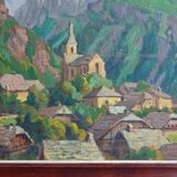 Mountain landscape painting Haute savoie La vacheresse