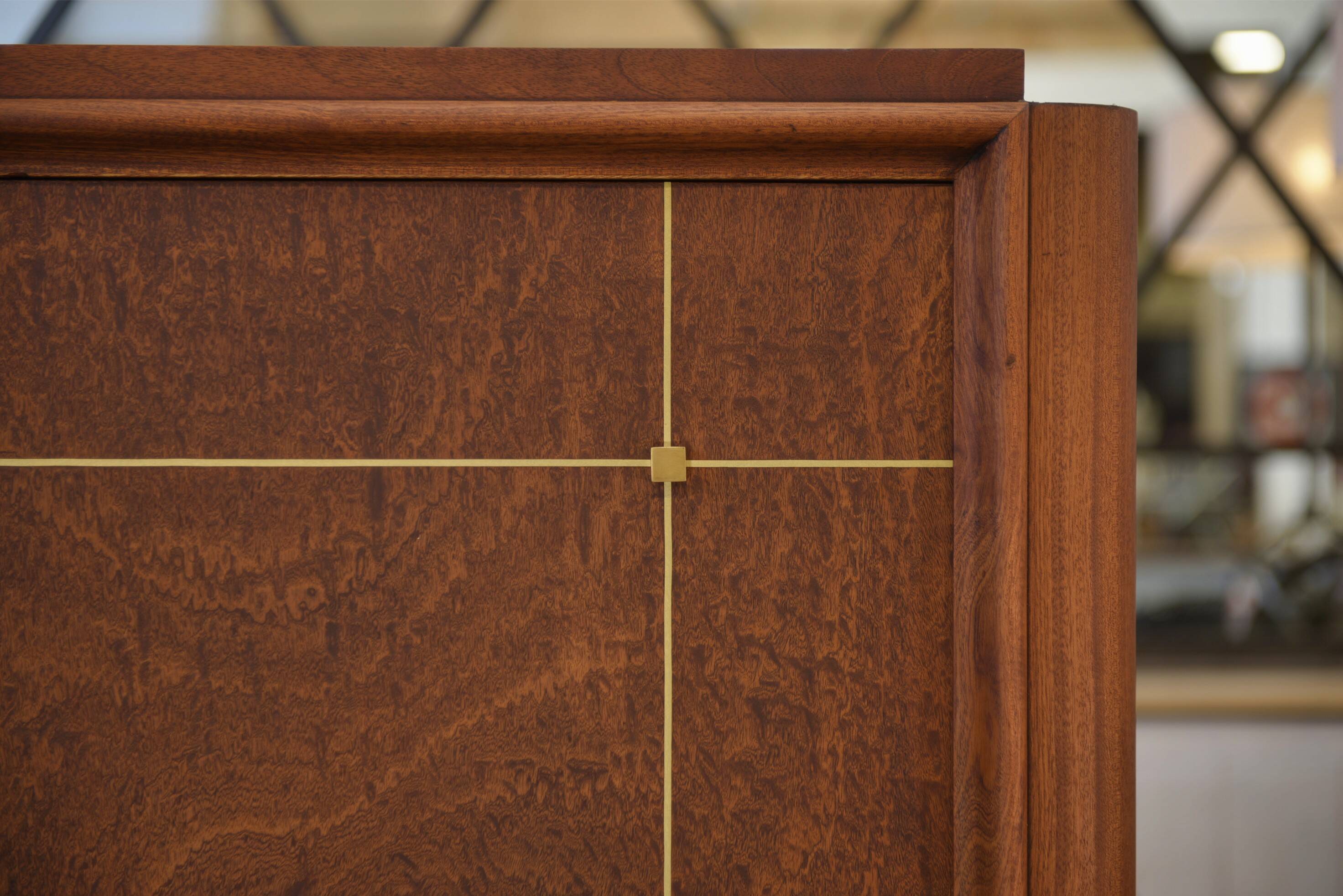 Art Deco mahogany wardrobe, signed A. Bicchierini, 1940s.