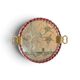 Engraved mirror plateau with twisted red and white glass border, Murano / Venice (c. 1940–1950)