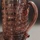 Orangeade set, pitcher, six glasses, purple glass, 70s