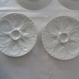 6 assiettes à huitres blanches  470112 Charles Pillivuyt porcelaine ancienne