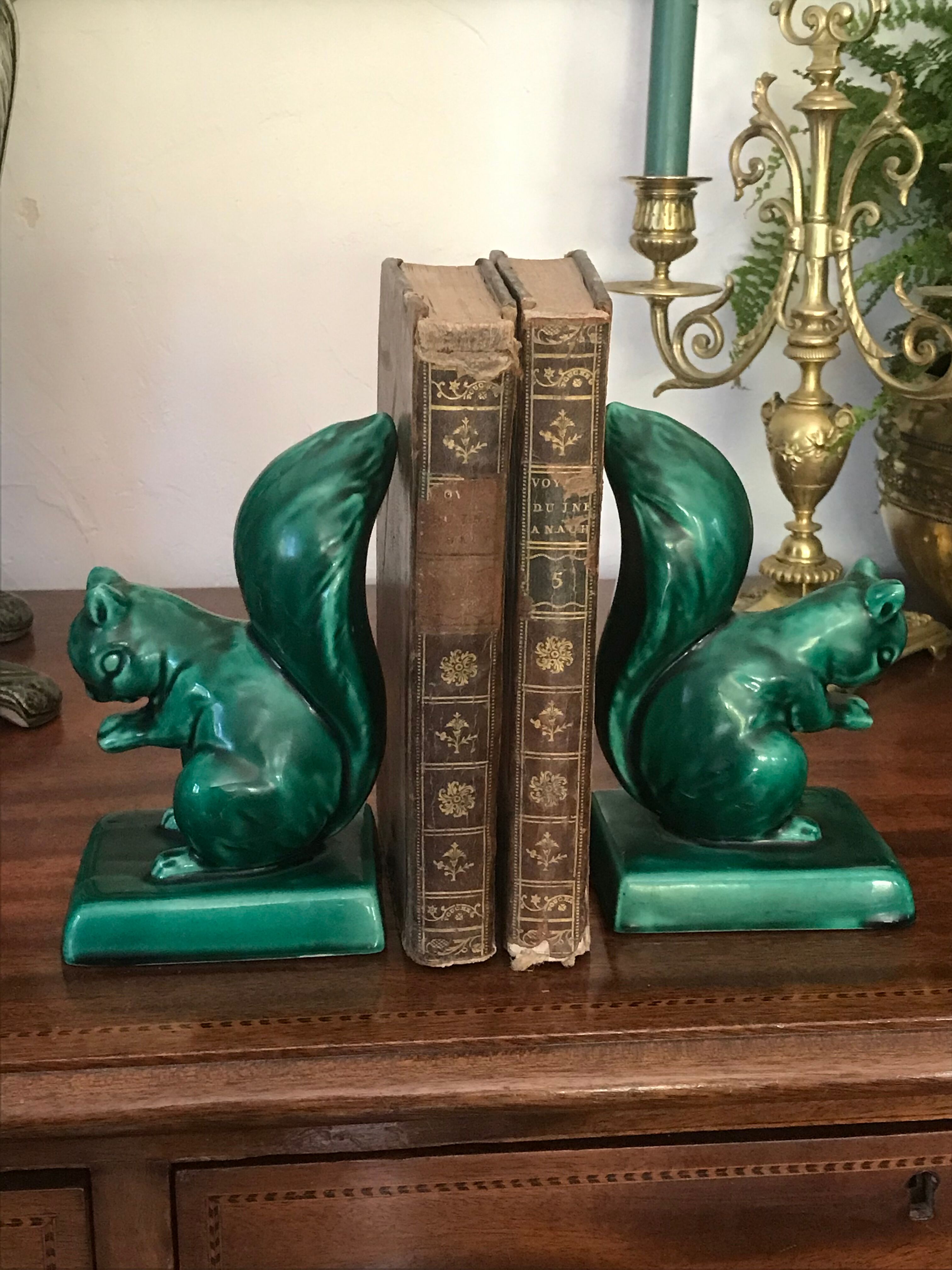 Pair of Art Deco ceramic book clamts