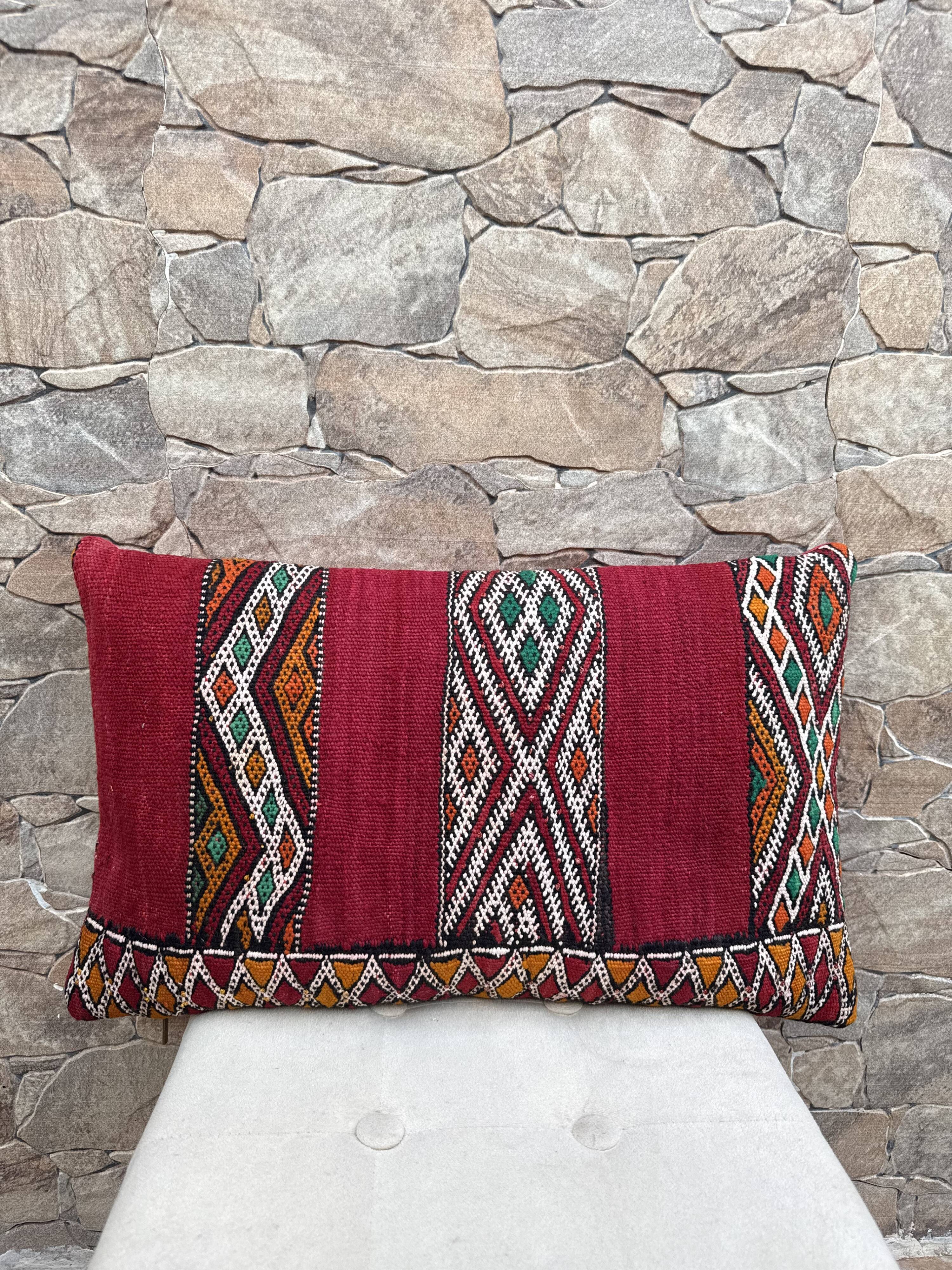 Taie d'oreiller marocaine, housse de coussin berbère, taie d'oreiller tissé