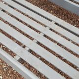 Pair of old wooden park garden benches