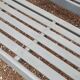 Pair of old wooden park garden benches