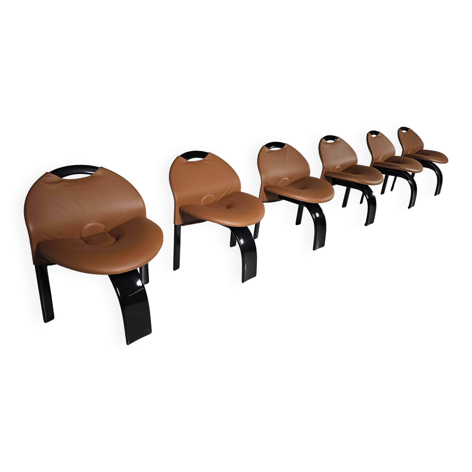 Set of 6 'Sail' dining chairs by Giovanni Offredi for Saporiti, 1973