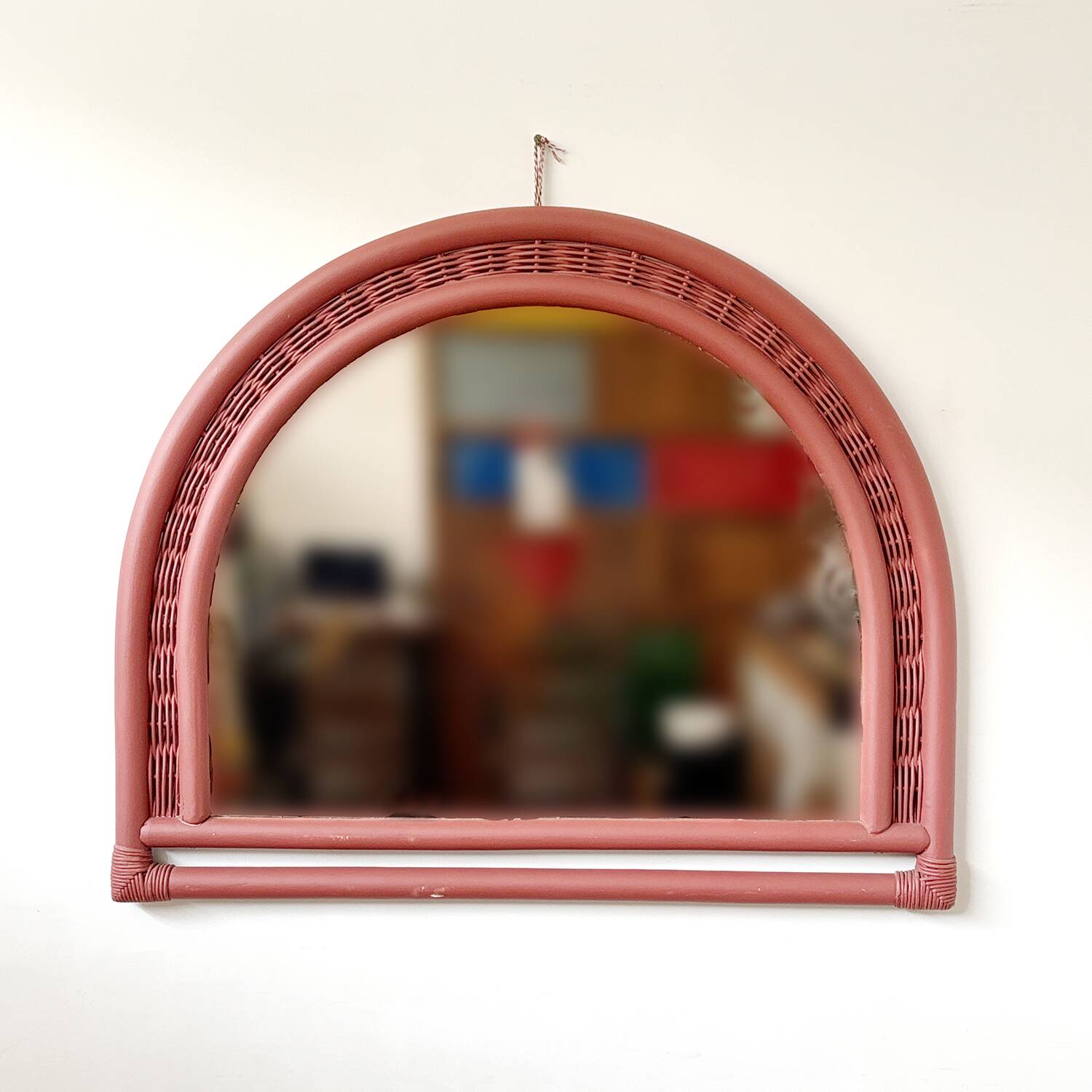 Miroir en bambou terracotta