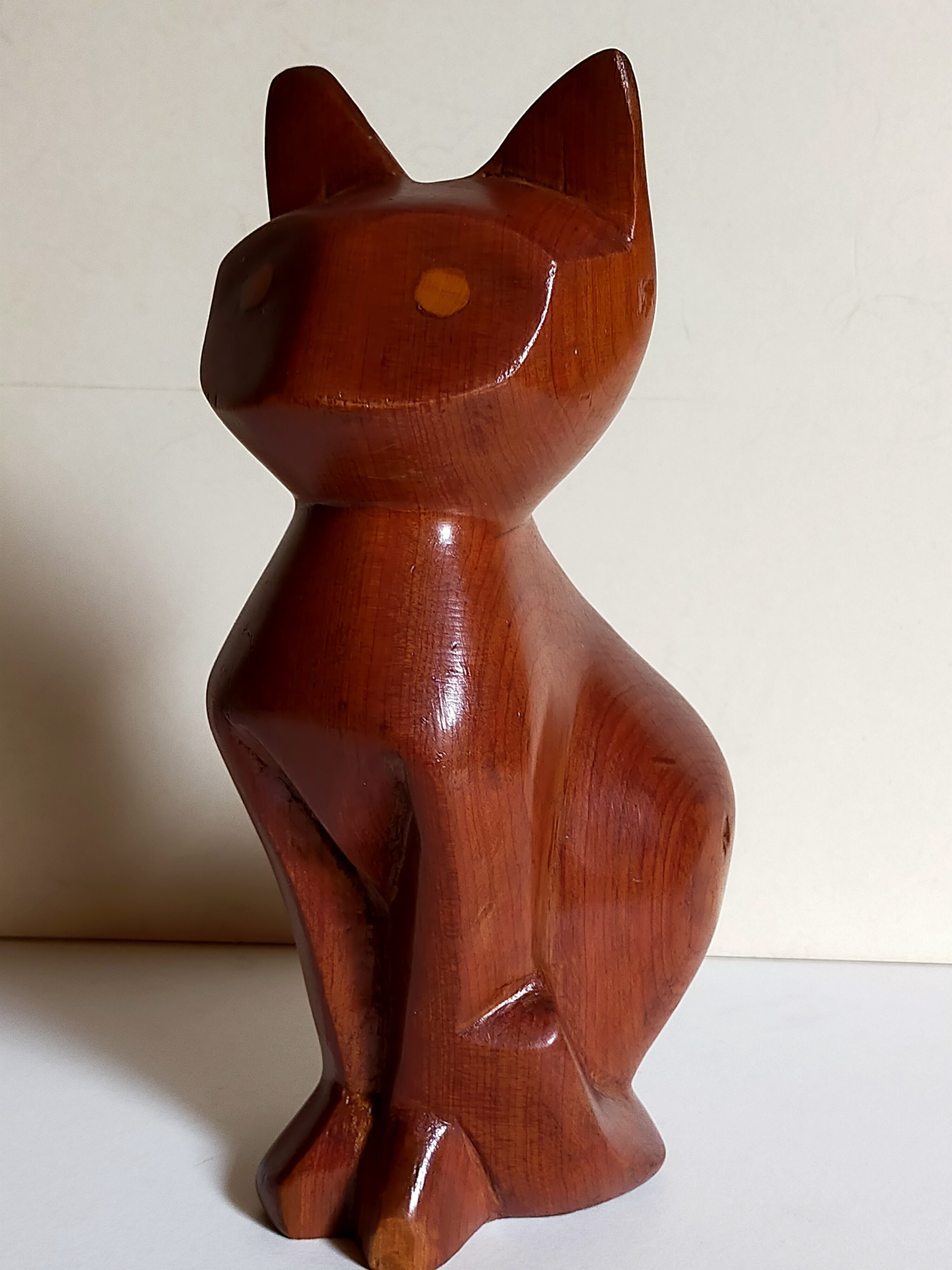 Scandinavian cat in vintage solid wood