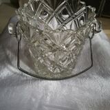 Crystal ice bucket with pliers