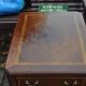 Lane Altavista Virginia brown lacquered wooden side table, vintage 1920s bedside table.