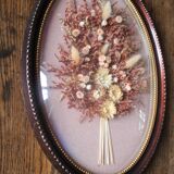 Domed glass frame vintage dried flowers