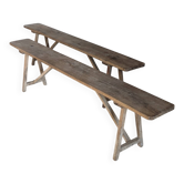 Pair of antique oak benches