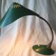 Lampe de bureau, vintage 1950, flexible, métal émaillé  vert