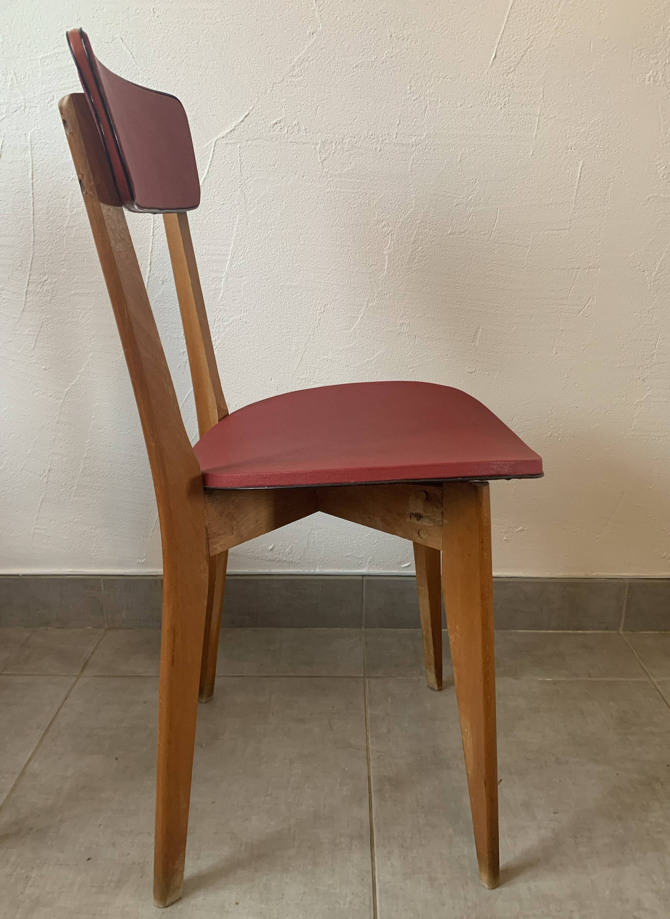 Set de 4 chaises bistrot vintage, années 50 (Taille adulte)