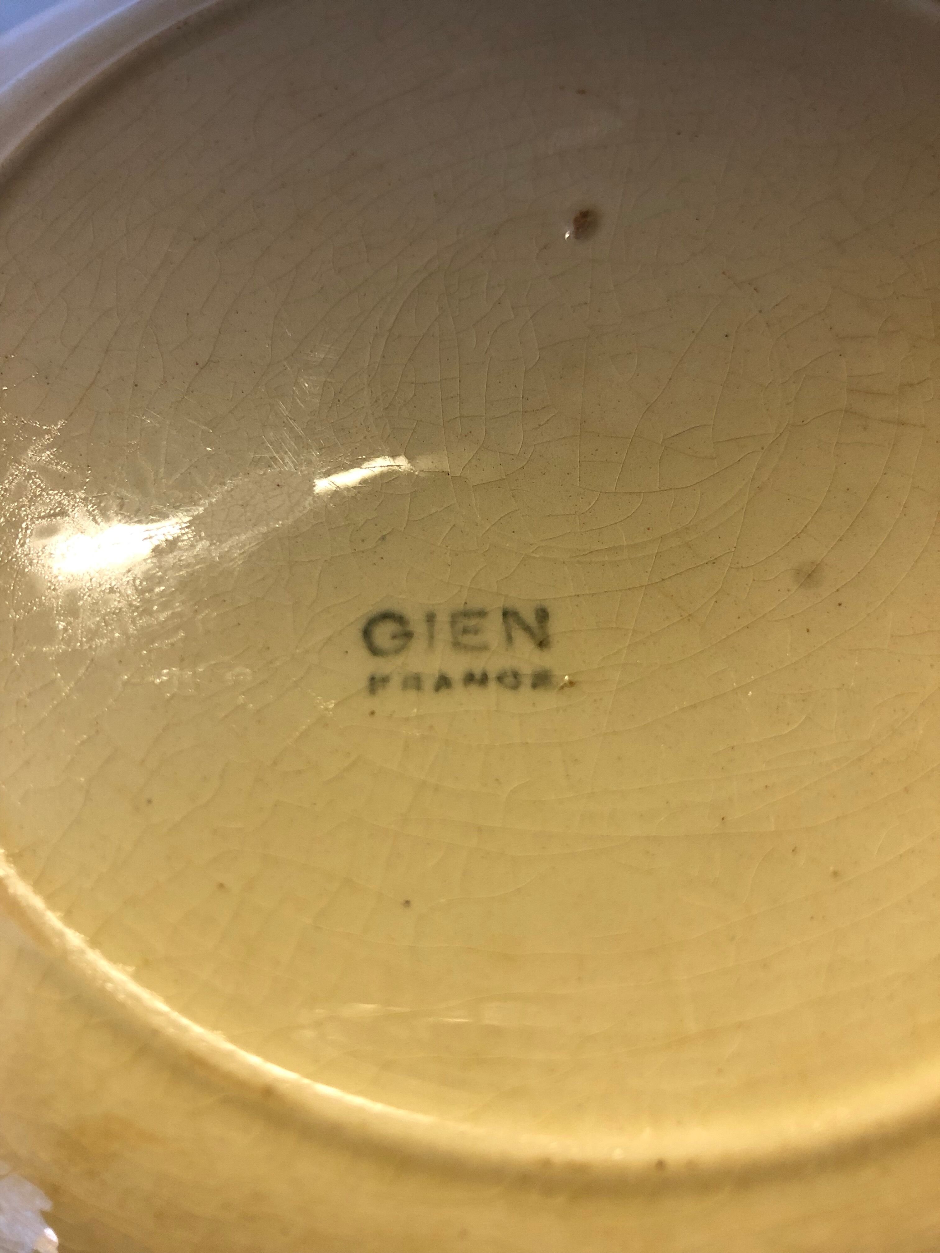 24 hollow faience plates by GIEN
