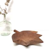 Solid wood basket tray leaf shape