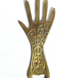 Brass hand bottle opener