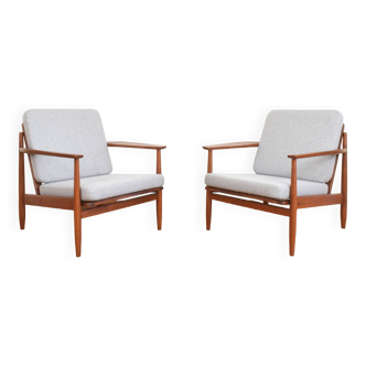 Fauteuils Mid-Century en Teck, Danemark, 1960s, Set de 2.