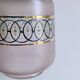 Antique glass bonbonnière in frosted violet with metal mount – Art Nouveau style