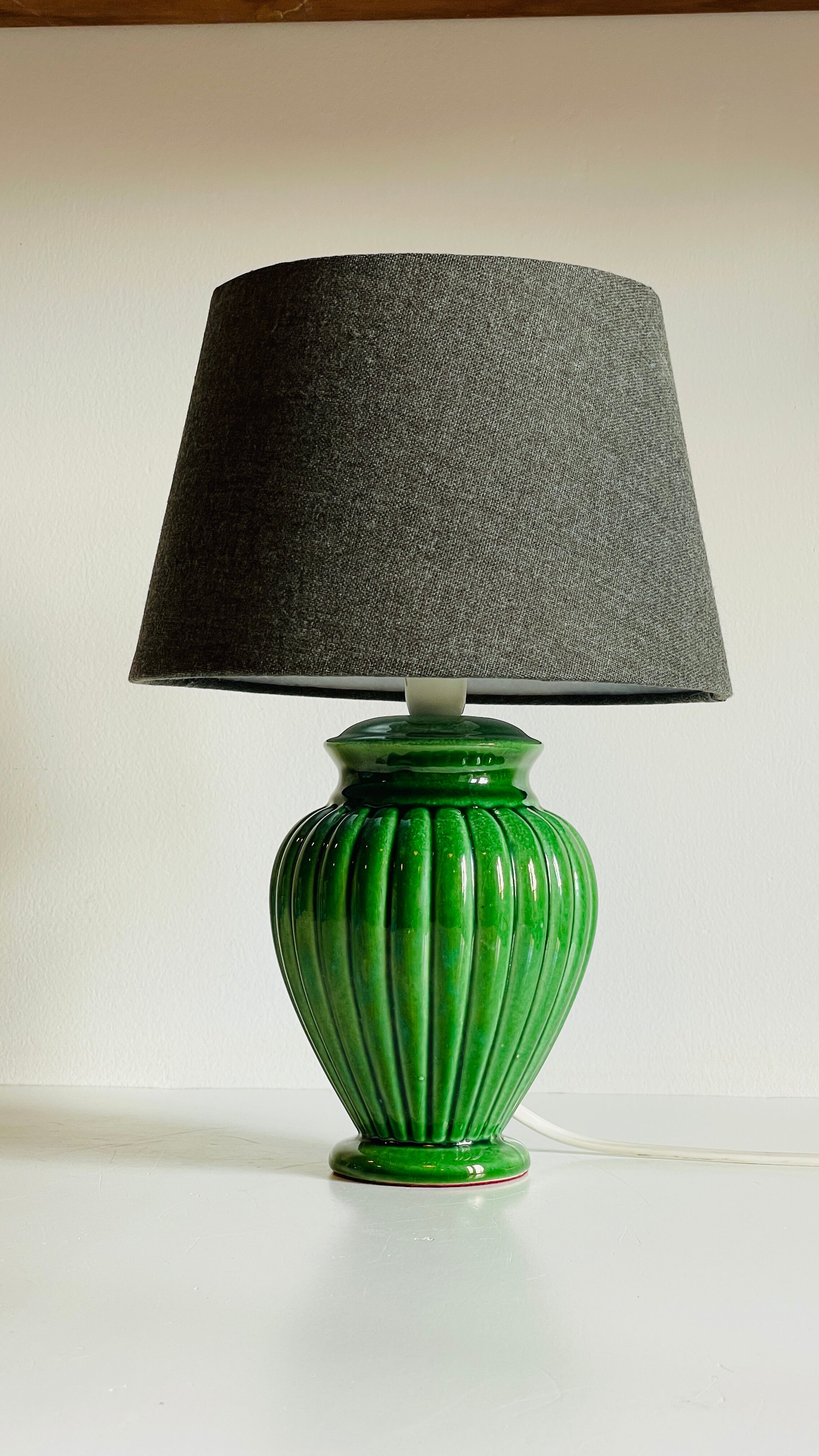 Green ceramic lamp 90s