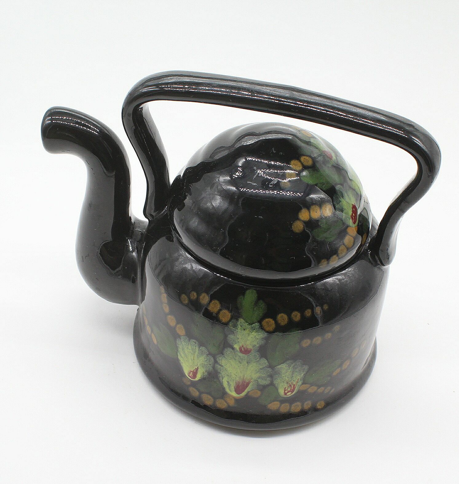 Hand-painted metal teapot
