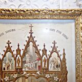 RARE 1929 France - Old framed Communion Certificate - French religious article