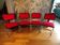 Chaise Cesca B32 Marcel Breuer tissu rouge