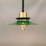 Hanging lamp from the 1970s-1980s, made of metal and brass.