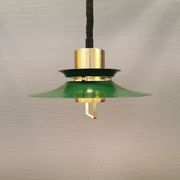 Hanging lamp from the 1970s-1980s, made of metal and brass.