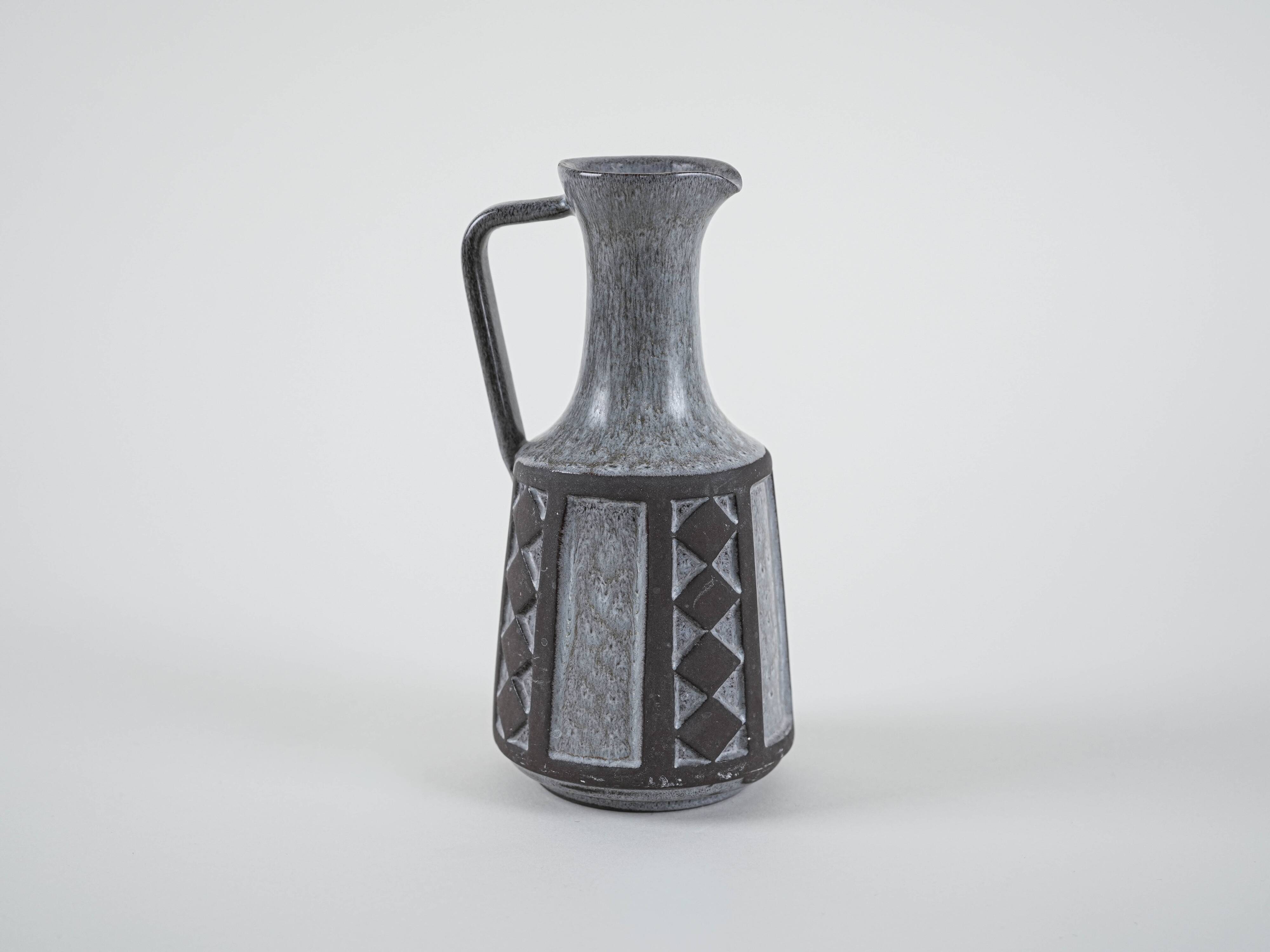 Grey ceramic vase, Danish design, 1970s, manufactured by Frank Keramik