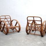 Vintage rattan pretzel armchair