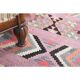 1970s Turkish Oushak Handmade Wool Cotton Pink Runner Rug 83x331
