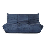 Ligne Roset two-seater blue Togo sofa by Michel Ducaroy