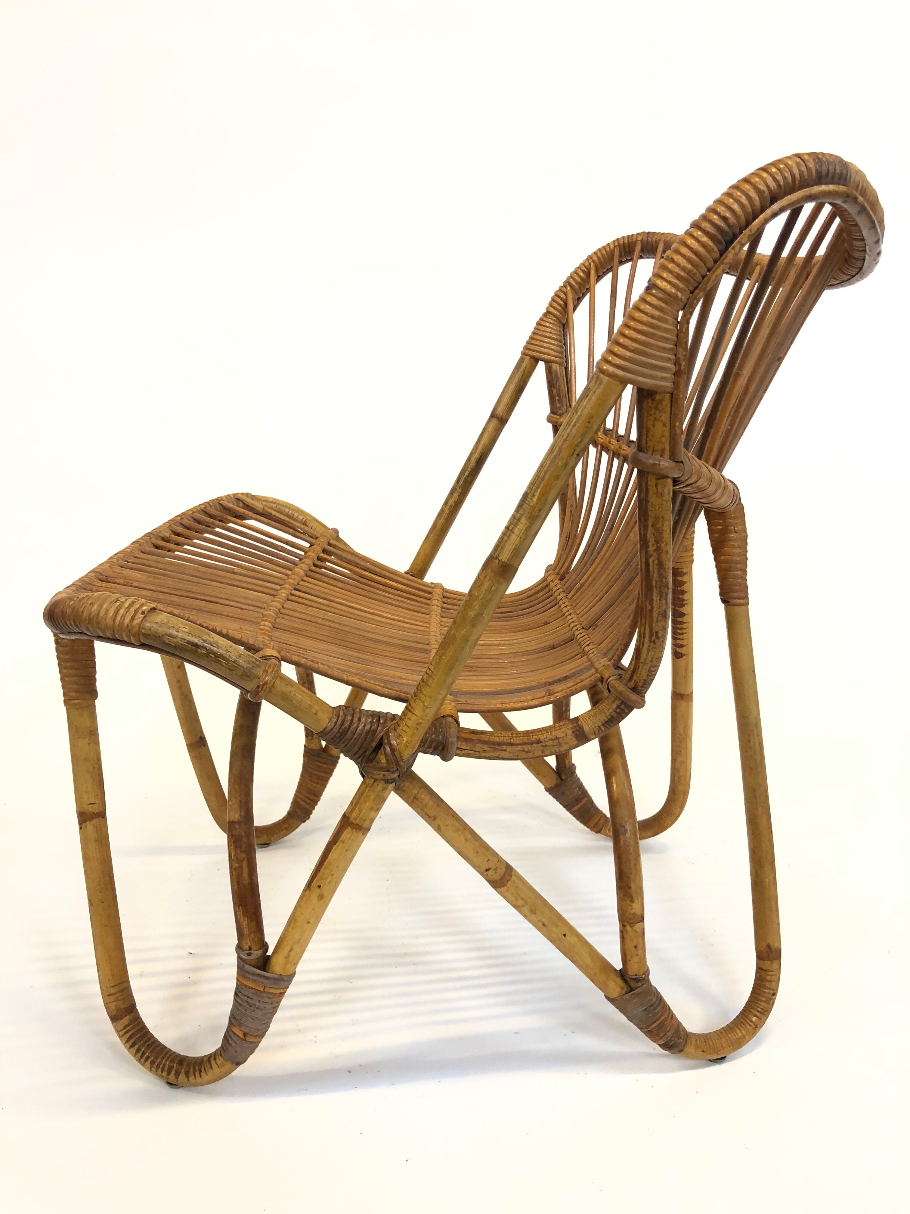 Rohe Noordwolde rattan chair, 1960, Netherlands