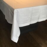 Linen white tablecloth and cotton