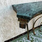 Brass console and mirror
