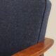 Paire de fauteuils scandinave vintage bleu marine tweed 