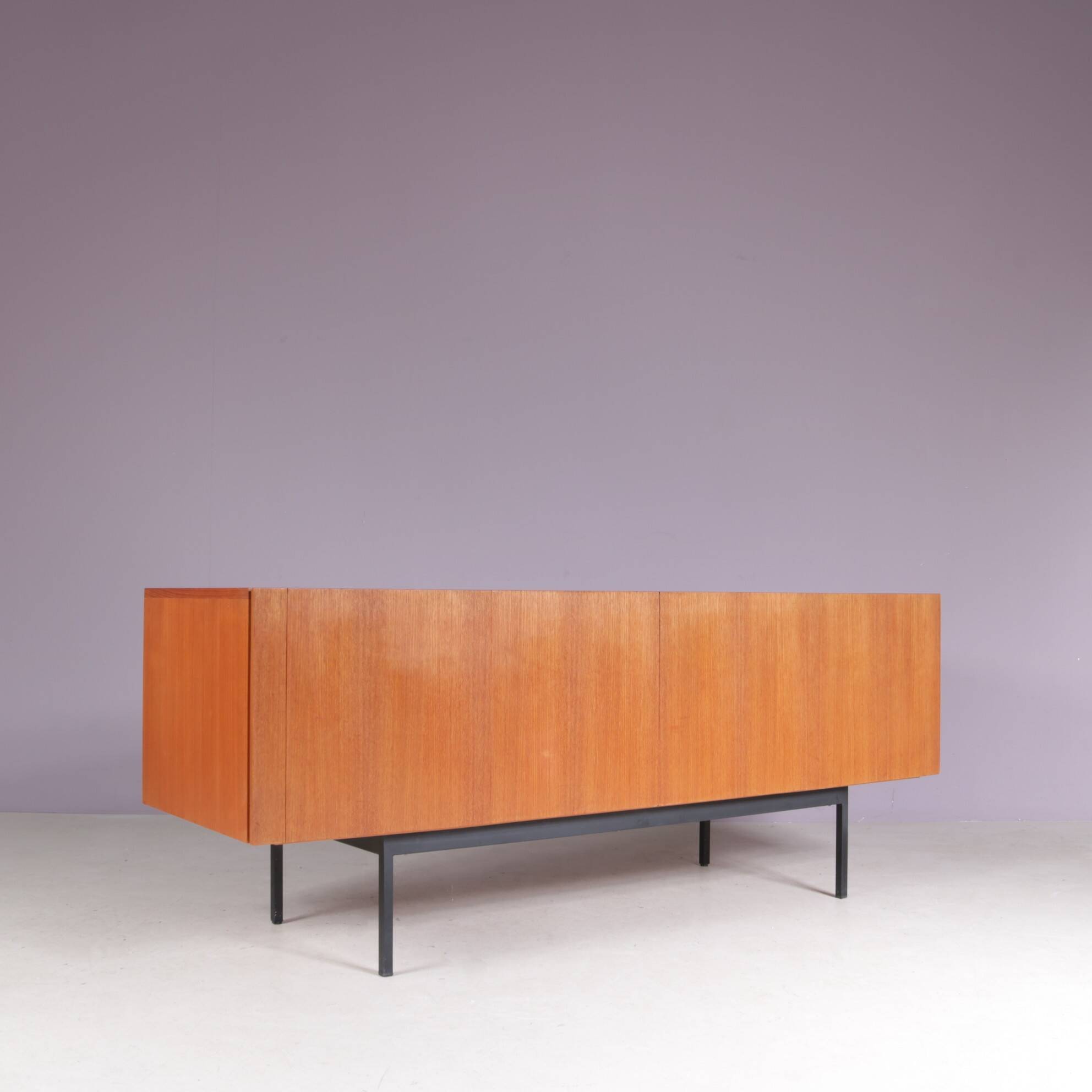 1950s Teak sideboard on black metal base model: B20 by Dieter Wäckerling f
