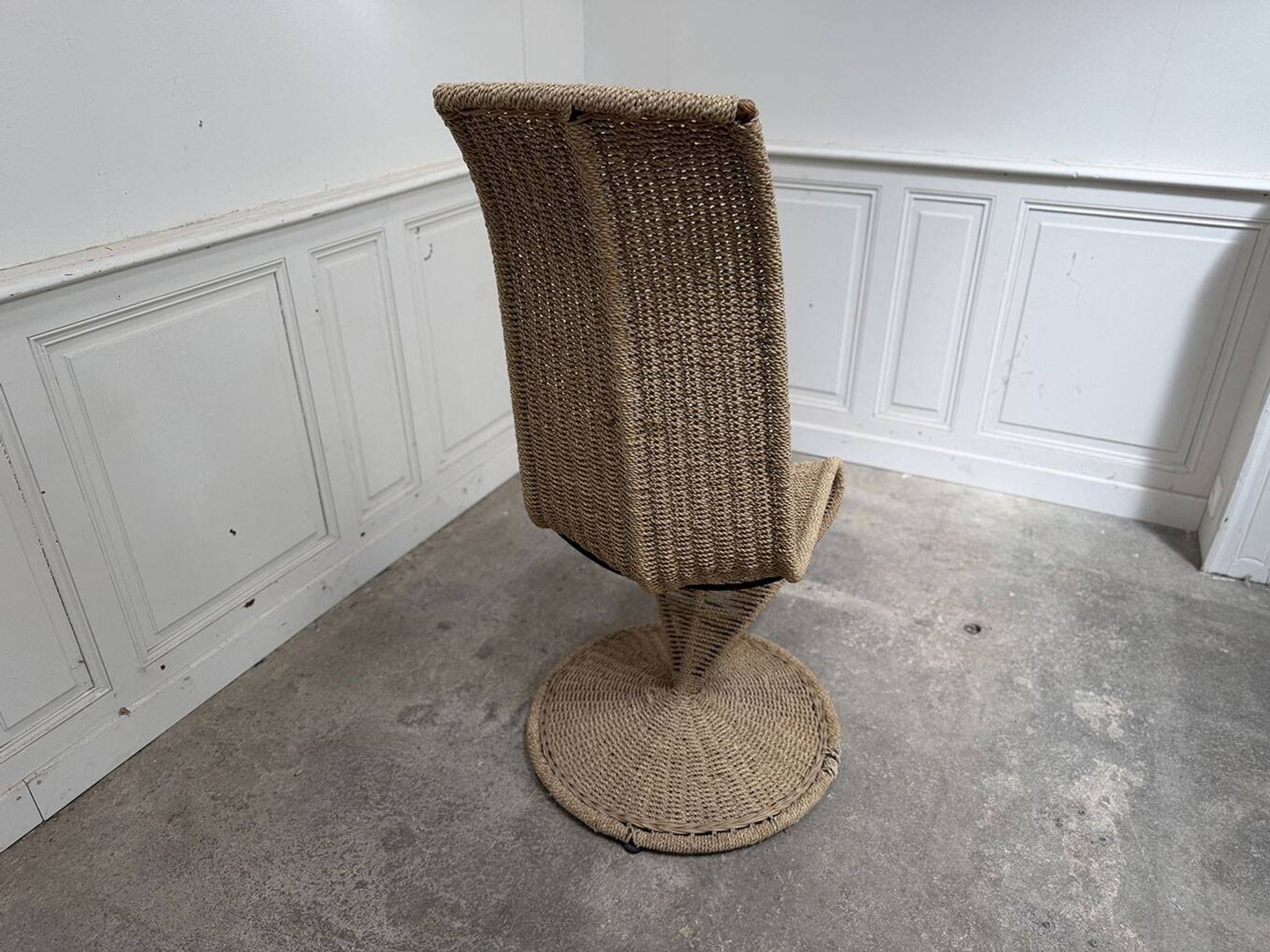 Fauteuil rotin et corde vintage