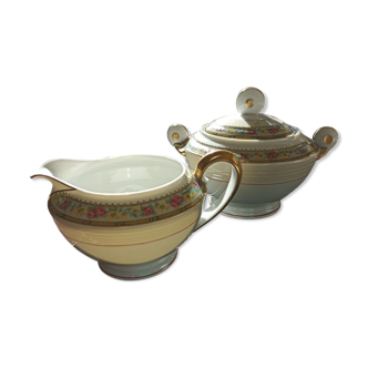 Milk pot and sugar bowl by Giraud and porcelain sons