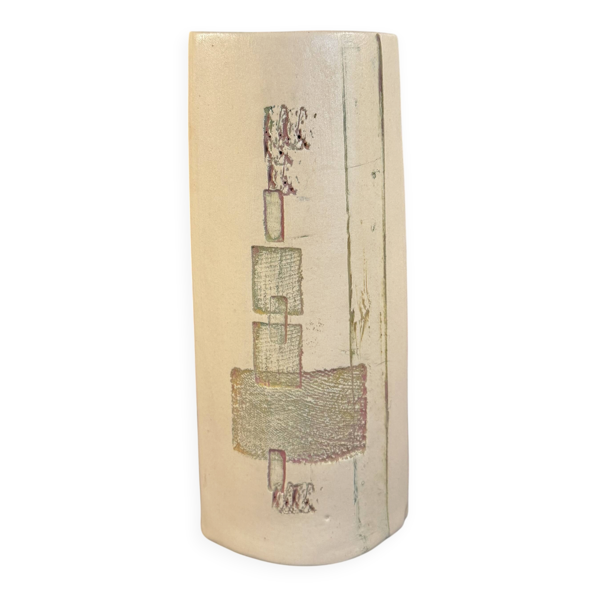 Glazed ceramic vase signed MB — France 1960s/70s